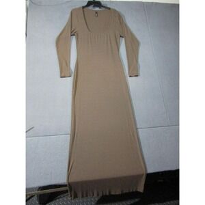 Skims Sweater Dress Womens 2X Brown Bodycon Ribbed Long Sleeve Stretch
